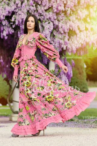 Robe Boho Rose Diamant Pour Eden.