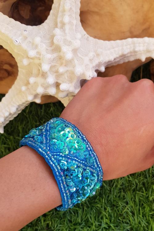 Pulseira de escarlate turquesa