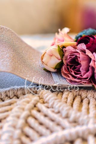 Zilveren bloemenriem