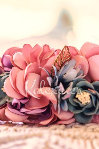 Ceinture plumes et fleurs Feuille