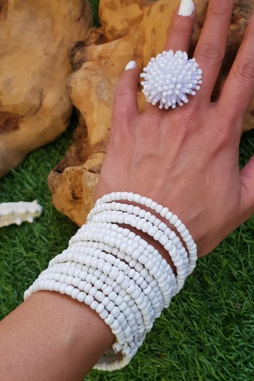 Pulsera Espiral Blanca