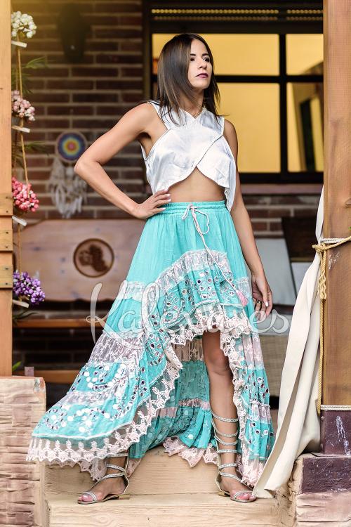 Aquamarine Boho Skirt Size One Size