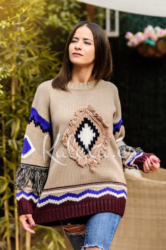 Pull Ethnique à Franges