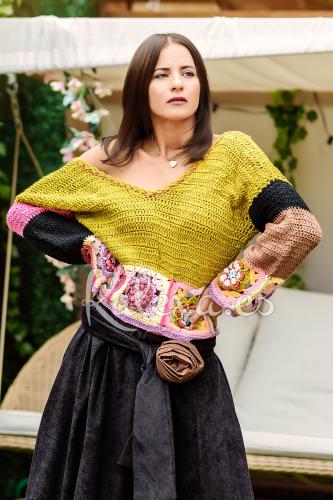 Jersey Boho Crochet Flor