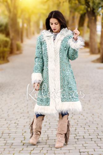 Casaco Boho Glam Aqua