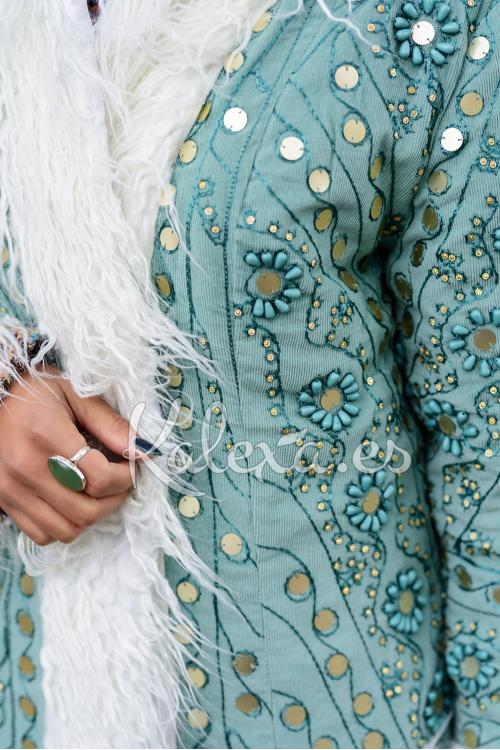 Manteau Boho Glam Aqua