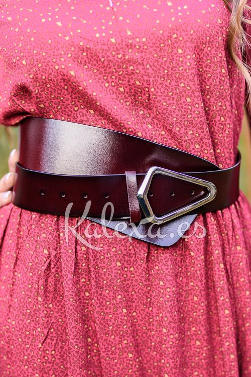 Asymmetrical leather belt