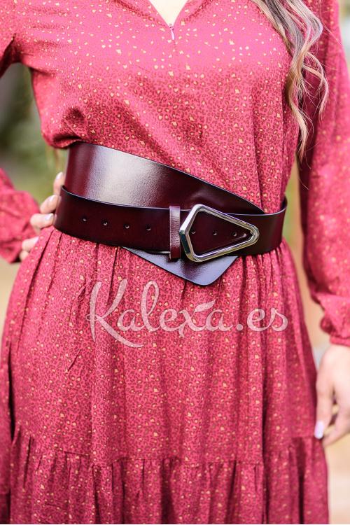 Asymmetrical leather belt