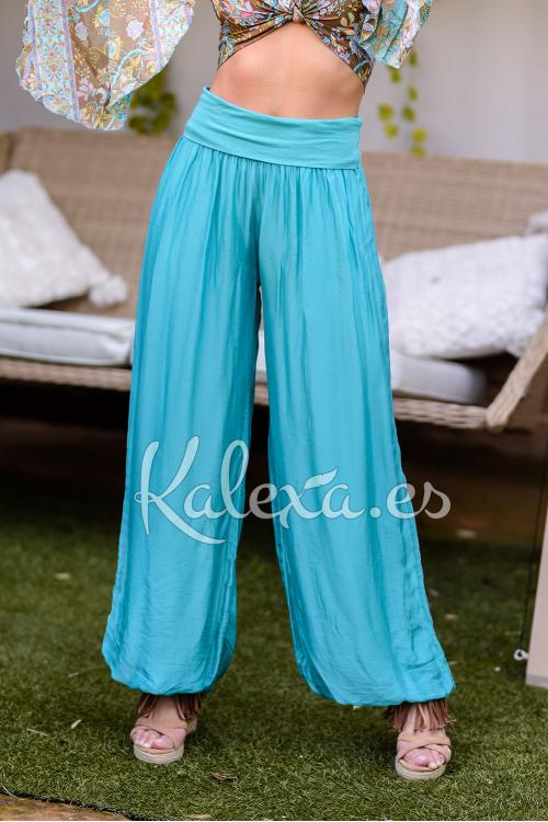 Calça Boho Turquesa
