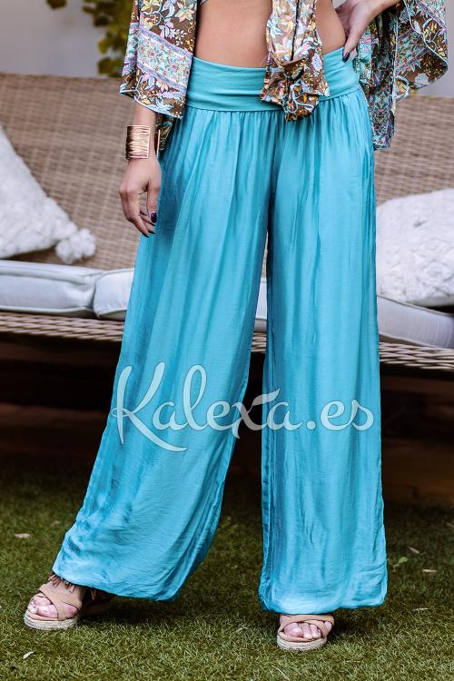 Pantalón Boho Turquesa