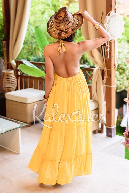 Boho Costa Rica Dress Color Yellow Size One Size