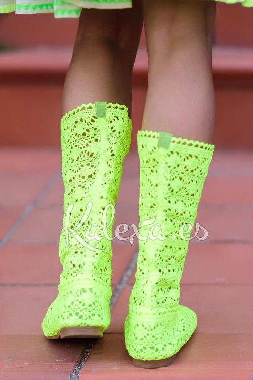 Boho Fluor Lime Stiefel