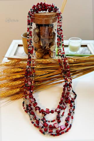 Robijnrode Boho ketting