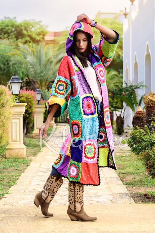 Boho jas in Aster haak