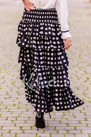 Polka dot skirt with ruffles