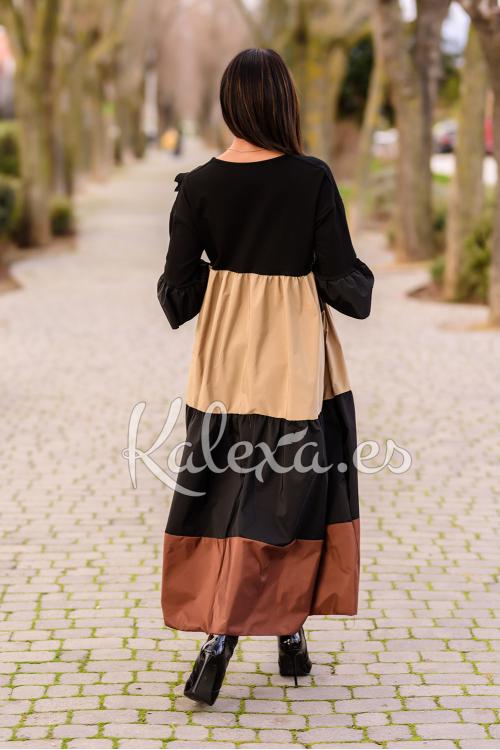 Boho-Tafetán-Blumenkleid