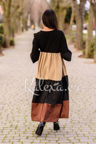 Boho-Tafetán-Blumenkleid