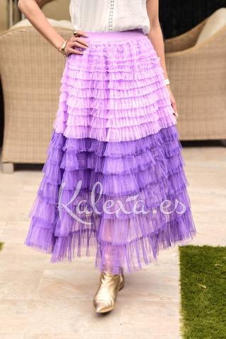 Rok Boho met degradé tule