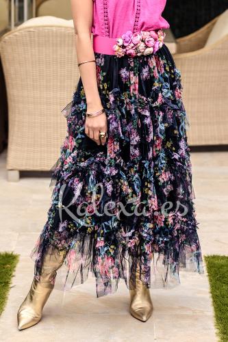 Boho-rok met bloemenprint