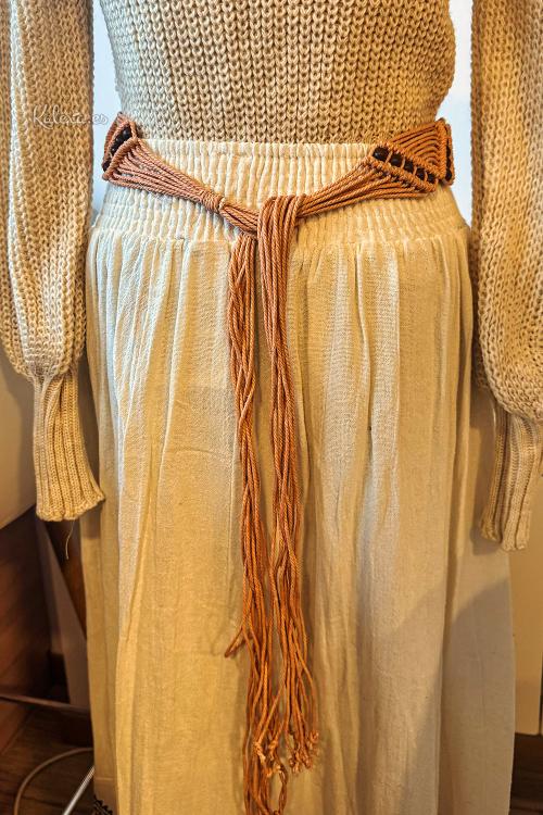 Pale pink macramé belt
