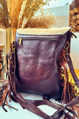Boho chic leather and stud handbag