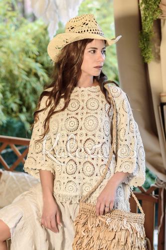 Top poncho Boho Crochet