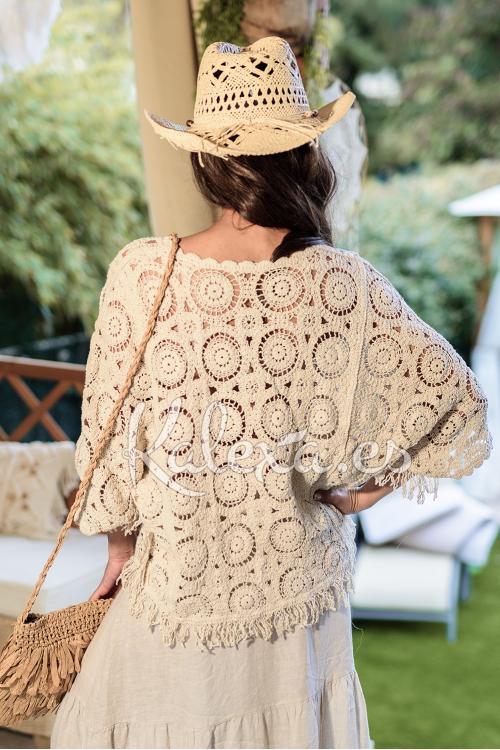 Top poncho Boho Crochet