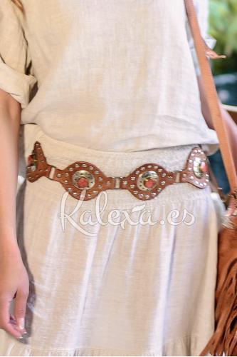 Cinturón boho de piel Aleph