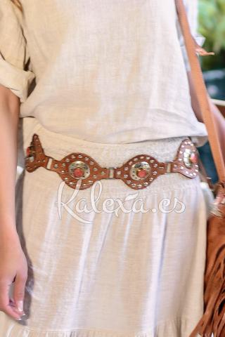 Cinturón boho de piel Aleph