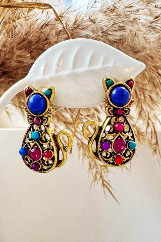Brincos boho de gatinhos