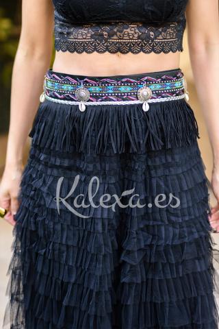 Boho Belt with Fringes and Seashells