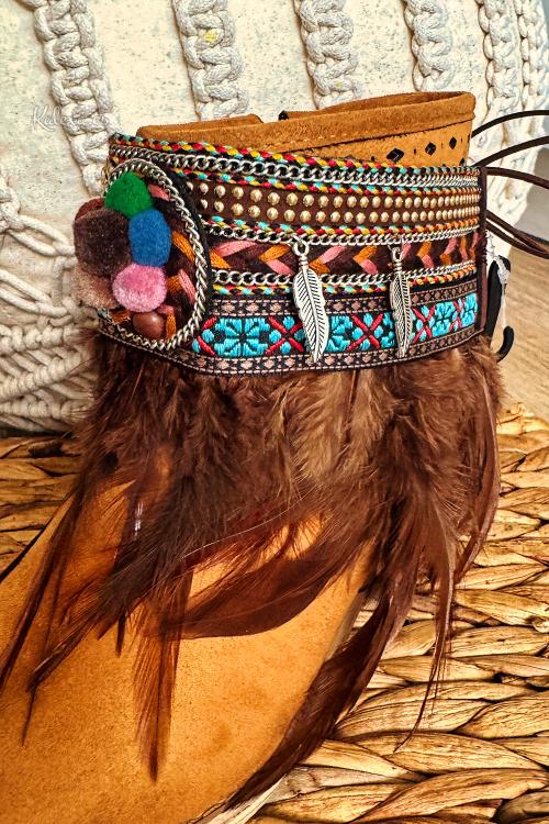 Boho Pompon Stiefelüberzug