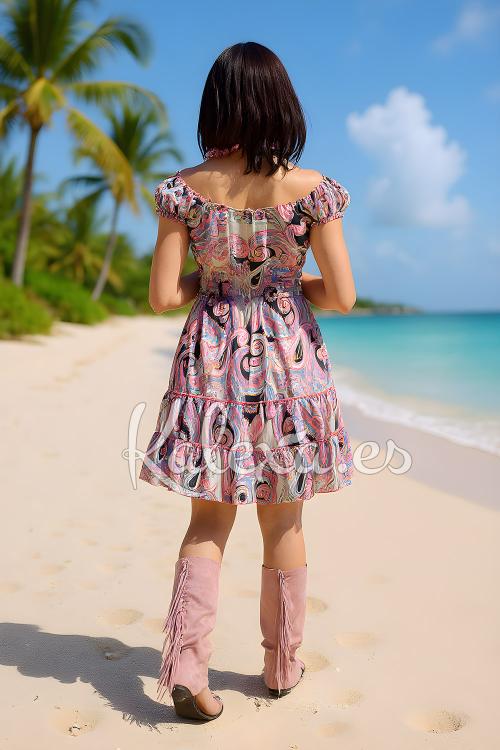 Vestido corto Boho Sarida