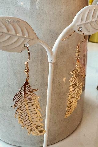 Boucles d'oreilles Boho Plumes en acier