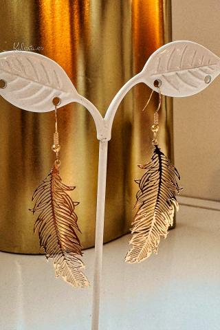 Pendientes Boho Plumas acero