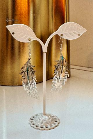 Boho Feather Stainless Steel Earrings