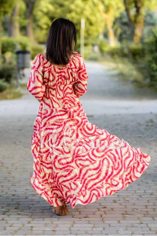 Boho Kalexa Red Cardinal Dress