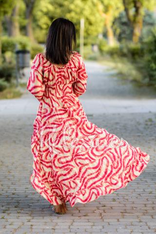 Abito Boho Kalexa Rosso Cardinale