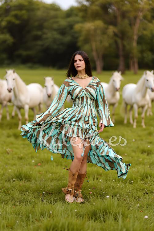 Vestido Boho Kalexa  Mint Chocolat
