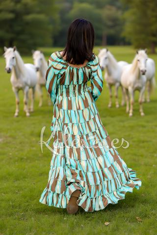 Vestido Boho Kalexa  Mint Chocolat