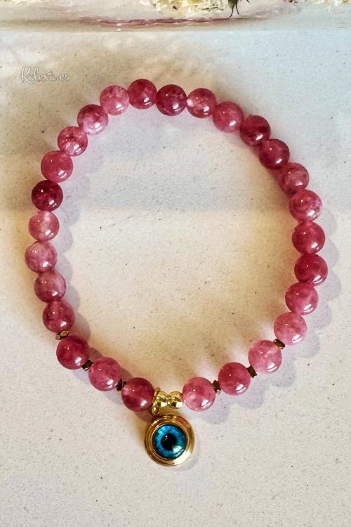 Armband Boho met aardbeikristal