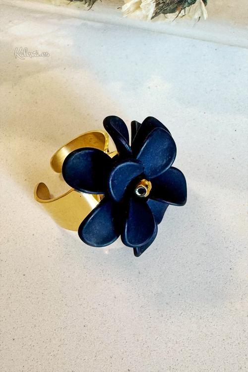 Anello in acciaio con fiore boho