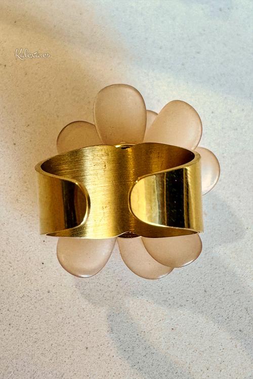 Edelstahlring mit Boho-Blume