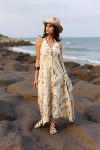 Boho Bloemzout Jurk