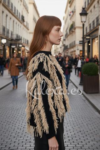 Jersey mit Boho-Fransen "Indra"