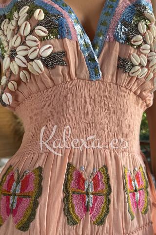 Boho-Traumkleid in Korallenfarbe