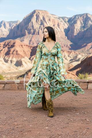 Vestido Boho Kalexa Esmeralda del desierto