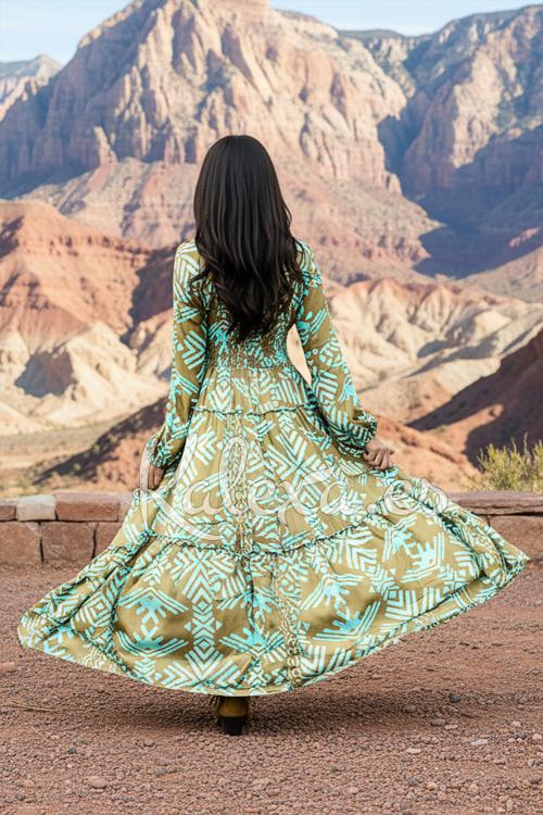 Boho Kalexa Esmeralda del desierto jurk