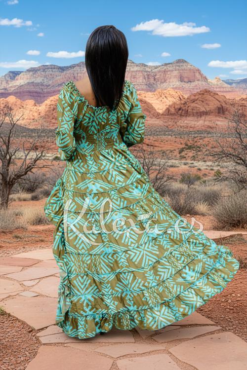 Boho-Kleid Kalexa Smaragd der Wüste