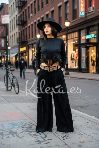 Pantalon style boho palazzo